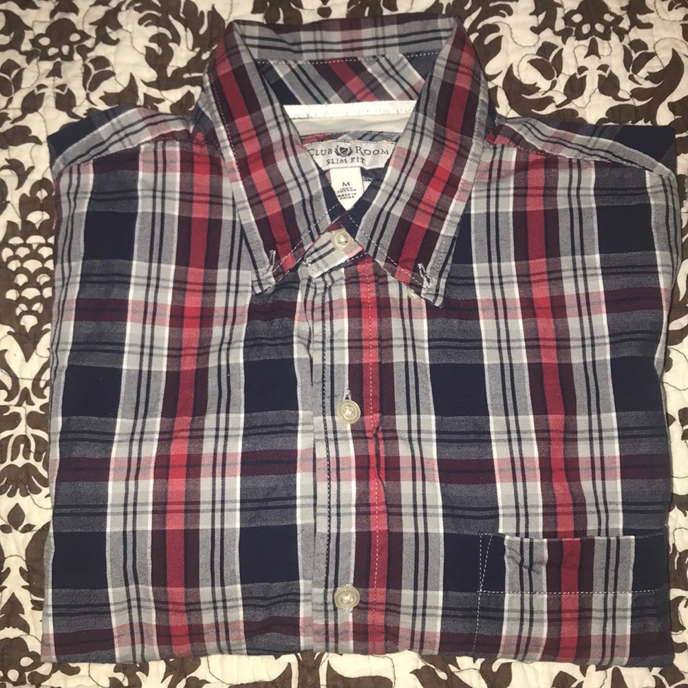 Club Room • Checkered Button Down • M